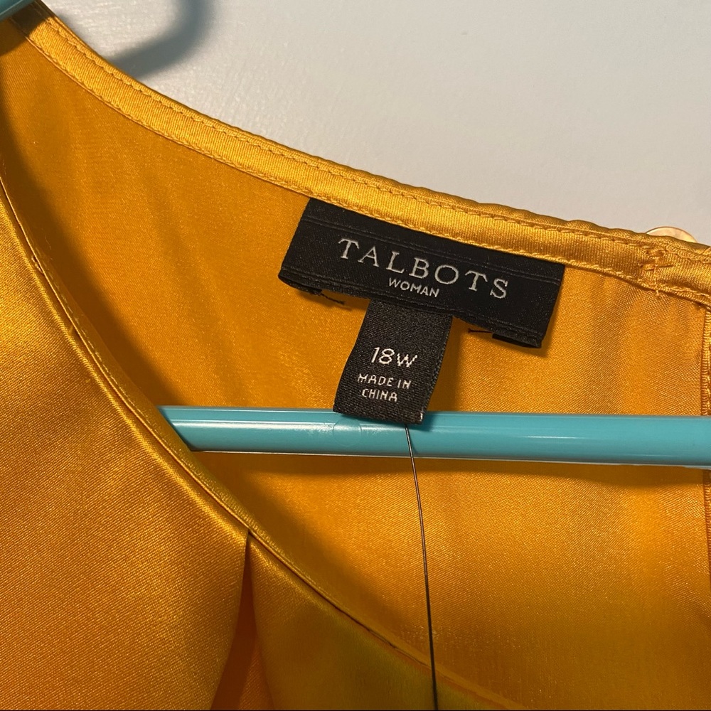 NWT Talbots Gold 100% Silk Blouse Shirt - Picture 6 of 6